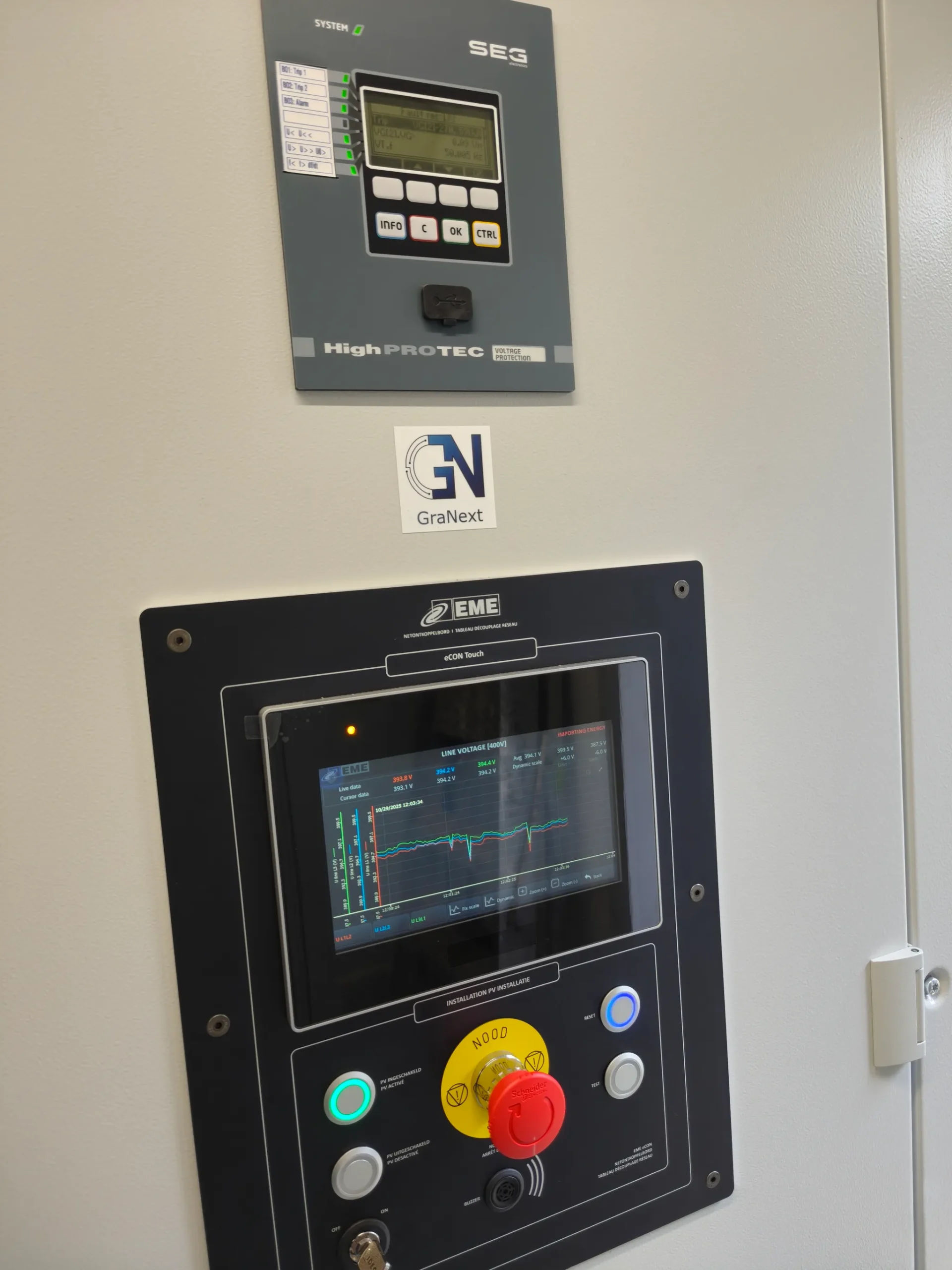 Open battery cabinets during inspection